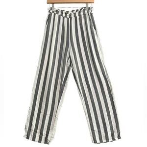 American Eagle Womens Pants Size Small Blue White Striped Pull On Elastic Waist